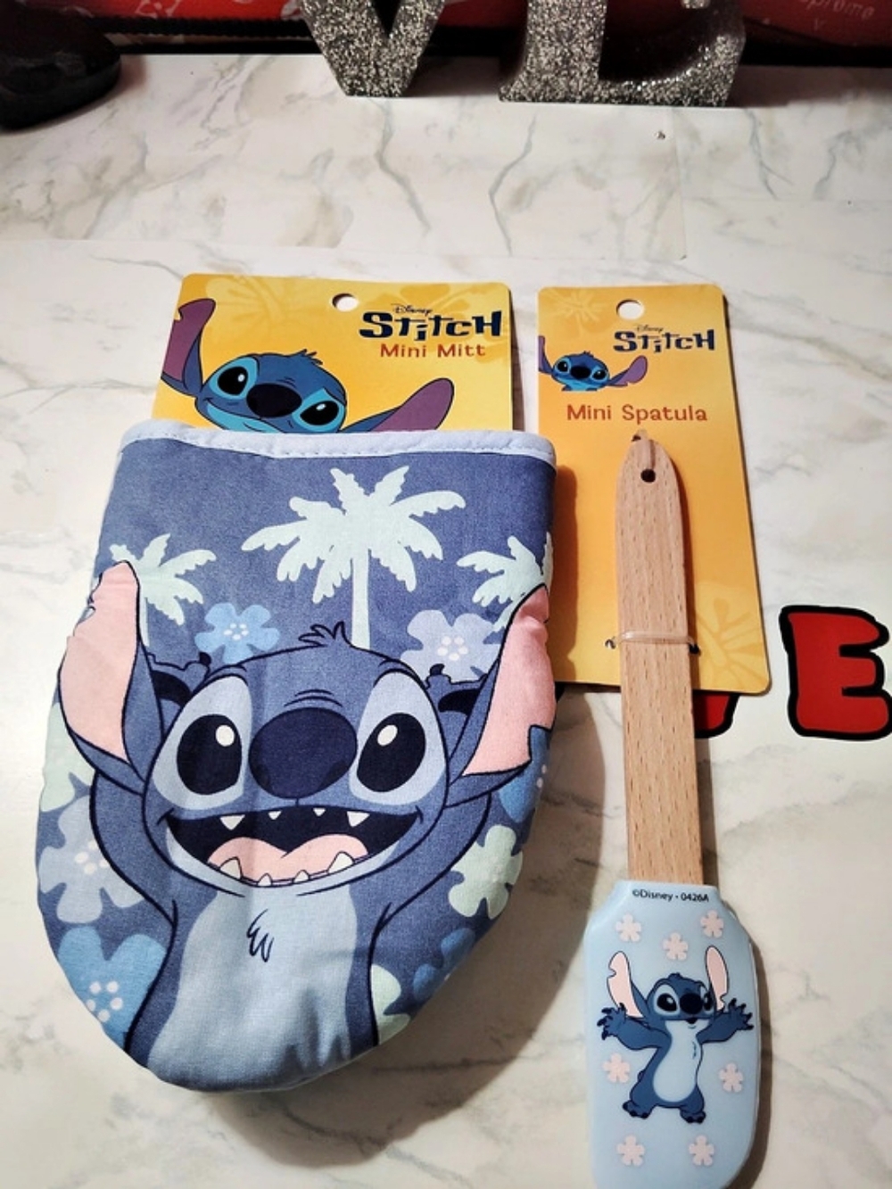 Disney Stitch Mini Mitt & Spatula Set Blue NWT